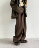 Spring Coffee Flowy Baggy Wide Leg Pants for Mens Streetwear Unisex Clothing Fashion Loose Casual Soft Trousers