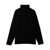 Turtleneck Men's T-shirts Long Sleeve Solid Color Pullover Slim Fleece Male Tees  Winter Korean Trendy Style