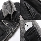 Men's Winter Jacket Fashion Men's Lapel Sherpa Fleece Lined Thicken Denim Jean Trucker Jacke Men Jeans Coats Clothing 5XL