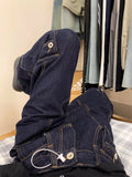 Spring and Autumn Street Trendy Straight Tube Multi Pocket Work Clothes Jeans for Couples Loose Retro Casual Pants y2k