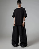 Spring Autumn Oversized Long Black Flowy Baggy Wide Leg Pants for Mens Streetwear Loose Casual Soft Trousers