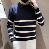 Autumn Winter Fashion Harajuku Knitwear Sweaters Men Casual All Match Undershirt Solid Long Sleeve Knitting Tops Solid Pullover