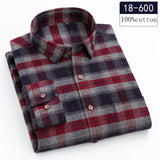 New in shirt high-quality plus size 100%cotton sanding long-sleeve shirts for men casual shirt plaid tops single pocket clothes