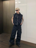 Sleeveless Hooded Nylon Jacket & Cargo Pants