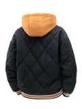 Thick Warm Winter Men's Casual Hooded Parka - Zip-Up Front and Long Sleeves Jacket