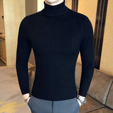 Brand Men Turtleneck Sweaters and Pullovers  Fashion Knitted Sweater Winter Men Pullover Homme Wool Casual Solid Clothes