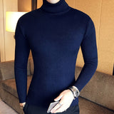 Brand Men Turtleneck Sweaters and Pullovers  Fashion Knitted Sweater Winter Men Pullover Homme Wool Casual Solid Clothes