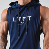 Summer Sleeveless Hoodie Gym Men's Vest Sports Bodybuilding Fitness Navy Blue Sports Vest Basketball Fashion Slim Casual Tops