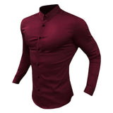 Autumn Fashion Long Sleeve Shirt Men Super Slim Fit Male Casual Social Business Dress Shirt Brand Men Fitness Sports Clothing