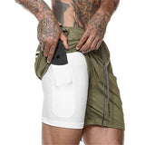 Summer New Men's Camo Running Shorts 2-in-1 Double Layer Quick Drying Gym Fitness Jogging Training Sports Casual Shorts