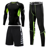 Men's Running Tracksuit Training Fitness Sportswear Set Compression Leggings Sport Clothes Gym Tight Sweatpants