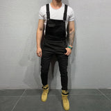 Men's Denim Dungaree Bib Overalls Jumpsuits Moto Biker Jeans Pants Trousers Plus Size Mens Casual Overalls