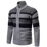 Autumn Winter Cardigan Men Sweaters Jackets Coats Fashion Striped Knitted Cardigan Slim Fit Sweaters Coat Mens Clothing