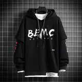 Spring Outfits Trends Men Hip Hop Patchwork Tops Streetwear Autumn Harajuku Pullover Sweatshirts Korean Black Hoody Fashion Oversized Funny Hoodie