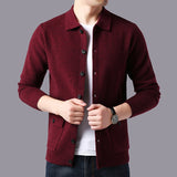 High Quality Cardigan Men Knitting Sweaterscoat Autumn Winter Casual Sweater Jackets Solid Turn Down Collar Knitted Cardigan Man