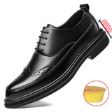 Height Increasing Mens Wedding Shoes Brogue Heel Men Business Elevator Shoes Fashion Man Lift Shoe Oxford