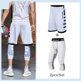 Men's Running Tracksuit Training Fitness Sportswear Set Compression Leggings Sport Clothes Gym Tight Sweatpants