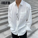 Men's Wear Autumn New Long-sleeved White Shirt Korean Style Trendy Handsome Casual Non-ironing fit Blouse Male