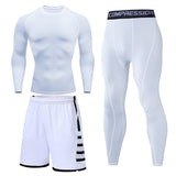 Men's Running Tracksuit Training Fitness Sportswear Set Compression Leggings Sport Clothes Gym Tight Sweatpants