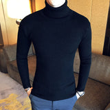 Brand Men Turtleneck Sweaters and Pullovers  Fashion Knitted Sweater Winter Men Pullover Homme Wool Casual Solid Clothes