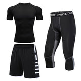 Men's Running Tracksuit Training Fitness Sportswear Set Compression Leggings Sport Clothes Gym Tight Sweatpants