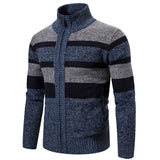 Autumn Winter Cardigan Men Sweaters Jackets Coats Fashion Striped Knitted Cardigan Slim Fit Sweaters Coat Mens Clothing