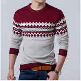 Autumn Fashion Brand Casual Sweater O-Neck Slim Fit Knitting Mens Striped Sweaters & Pullovers Men Pullover Men XXL