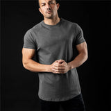 Plain T Shirt Men New Fashion Tee Shirts Summer Cotton Short Sleeve Tshirt Fitness Mens Gym Clothing Casual Sports T Shirts