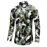 Hot Sale  Fashion Flower Printed Men's Shirt Casual Plus Size Long Sleeve Shirts Male Slim Fit Mens Office Shirt M-7XL