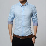 New Fashion Brand Mens Shirt Cotton Plaid Men Shirt Slim Fit Social Shirt Men Long-Sleeved Business Camisas Hombre M-5XL