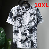 Oversize Tie Dye T-shirts Men Big Size Tops Tees Summer Hip Hop Casual Tie-Dye Tshirts Plus Size 9XL10XL Clothes Baggy HX466