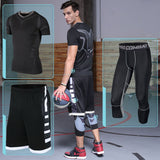 Men's Running Tracksuit Training Fitness Sportswear Set Compression Leggings Sport Clothes Gym Tight Sweatpants