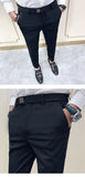 Spring Summer New Pants Men's Korean Slim Men Casual Pants Streetwear Men Suit Pants Men's Black Gray Trousers Plus Size 36