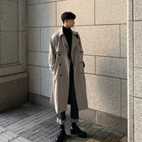 Brand New Spring Trench Korean Men's Fashion Overcoat for Male Long Windbreaker Streetwear Men Coat Outer Wear Clothing