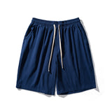 Fashion Cotton Line Shorts Men Summer Beach Casual Shorts Solid Baggy Basic Pockets Shorts Streetwear Men's Clothing