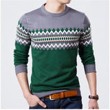 Autumn Fashion Brand Casual Sweater O-Neck Slim Fit Knitting Mens Striped Sweaters & Pullovers Men Pullover Men XXL