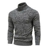 New Winter Men's Turtleneck Sweaters Cotton Slim Knitted Pullovers Men Solid Color Casual Sweaters Male Autumn Knitwear