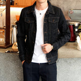 Fashion Mens Denim Jackets Slim Fit Mens Jeans Jacket Cotton Outwear Coat Long Sleeve Hole Male Clothing Size M-4XL