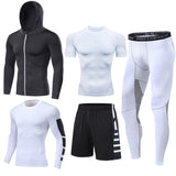 Men's Running Tracksuit Training Fitness Sportswear Set Compression Leggings Sport Clothes Gym Tight Sweatpants