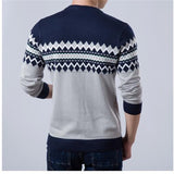 Autumn Fashion Brand Casual Sweater O-Neck Slim Fit Knitting Mens Striped Sweaters & Pullovers Men Pullover Men XXL