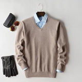 Men Cashmere Sweater Autumn Winter Soft Warm Jersey Jumper Robe Hombre Pull Homme Hiver Pullover V-Neck O-Neck Knitted Sweaters