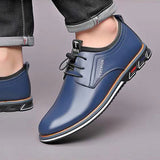 Men Dress Shoes Cowhide Leather Shoes Men's Comfortable Low-top British Casual Shoe Platform Shoes Man Formal Shoes