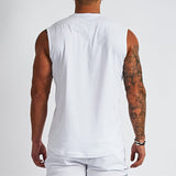 Plain Cotton V-neck Fitness Tank Top Men Summer Muscle Vest Gym Clothing Bodybuilding Sleeveless Shirt Workout Sports Singlets