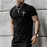 Men's T-shirt Retro Classic Slim Fit Sweat-absorbing Sports Fitness Advanced Short Sleeve Simple Style T Shirt Men Clothing Top