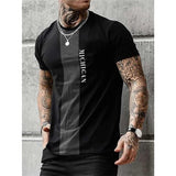 Summer Men' T-shirt Letter Print High Quality Crew Neck T-shirt Everyday Casual Clothing Retro Trendy Sweatshirt Oversized Shirt