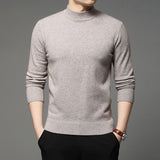 Autumn and Winter New Men Turtleneck Pullover Sweater Fashion Solid Color Thick and Warm Bottoming Shirt Male Brand Clothes