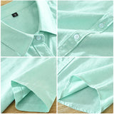 Summer New Short Sleeve Shirt for Men Pure Cotton Turn-down Collar  Button Down Shirts Male Solid Casual Korean Clothes