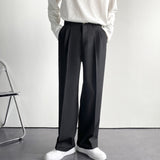 White Solid Men's Wide Leg Suit Pants Casual Fashion Brand Male Trousers Baggy Korean Style Pants Clothing