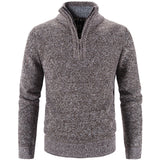 Winter Men's Fleece Thicker Sweater Half Zipper Turtleneck Warm Pullover Quality Male Slim Knitted Wool Sweaters for Spring