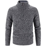 Winter Men's Fleece Thicker Sweater Half Zipper Turtleneck Warm Pullover Quality Male Slim Knitted Wool Sweaters for Spring